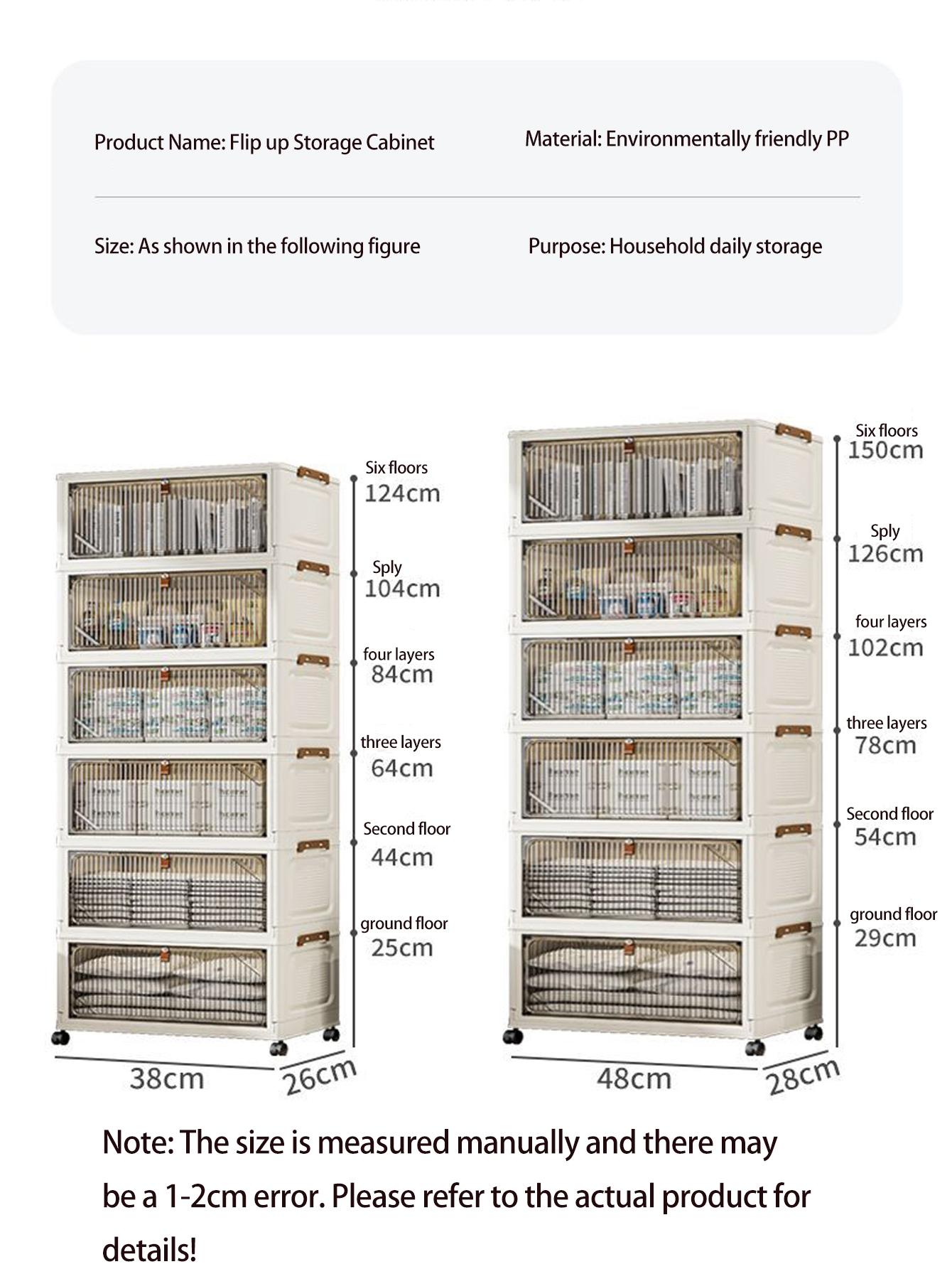 Large Capacity Foldable Storage Box, Collapsible Storage Box, Plastic Mobile Wardrobe Organizer, Clothes Sorting Cabinet, Space-Saving Design for Home Use
