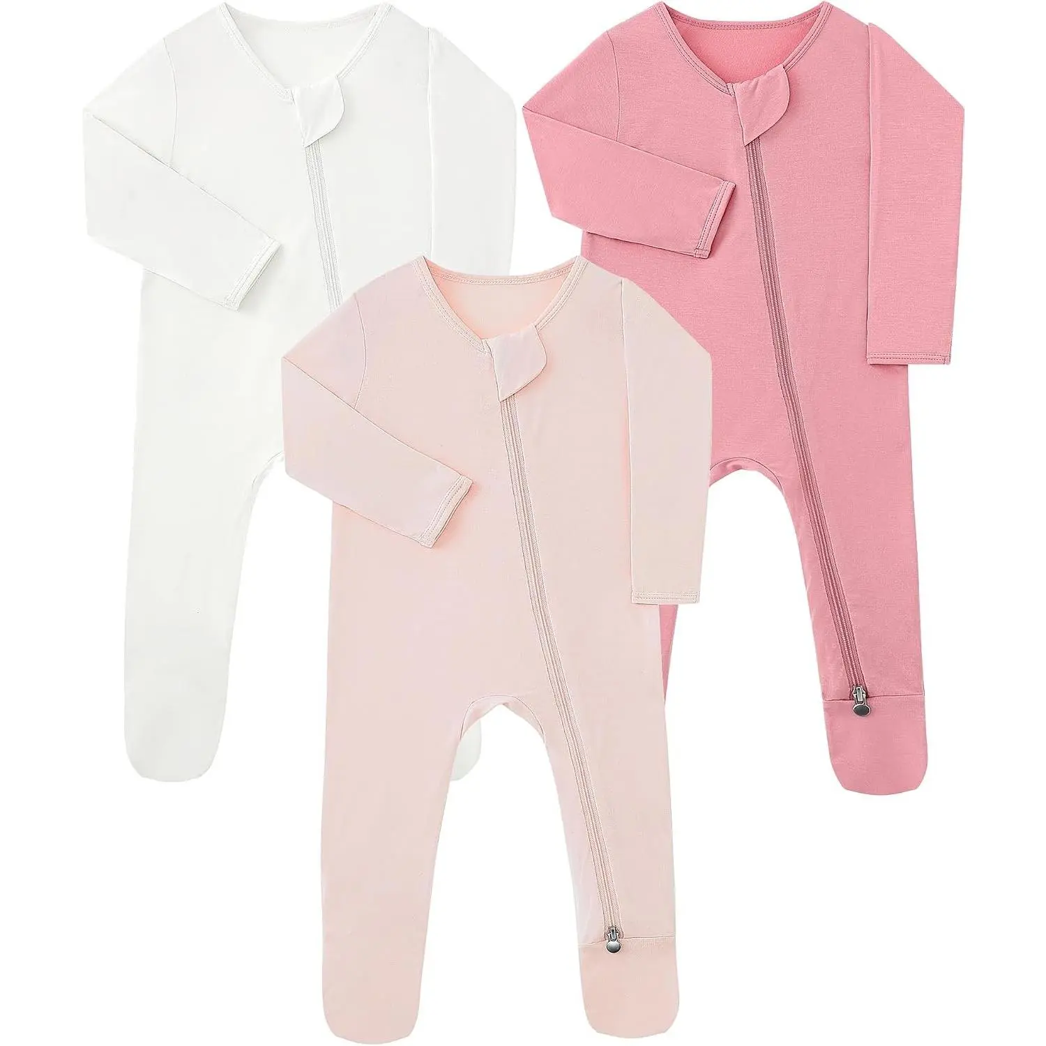 Bamboo Viscose Baby Boy Footed Pajamas - Newborn Infant Long Sleeve Onesies SleepersGift