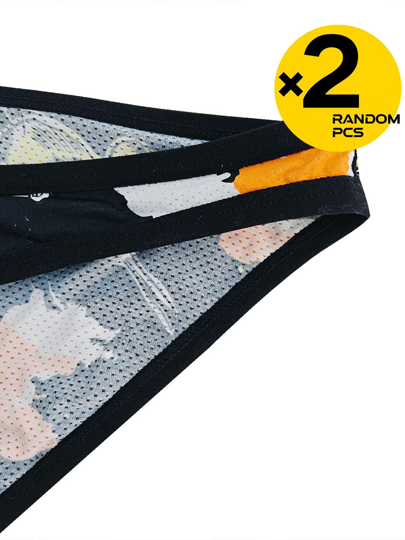 Randomly select 2, 3 or 4 pieces of cartoon comic-themed underwear for boys. Silk mesh printed triangle pants. Soft, comfortable and breathable underwear. Summer new style fashionable underwear for boys. Trendy handsome boy underwear - triangle pants.