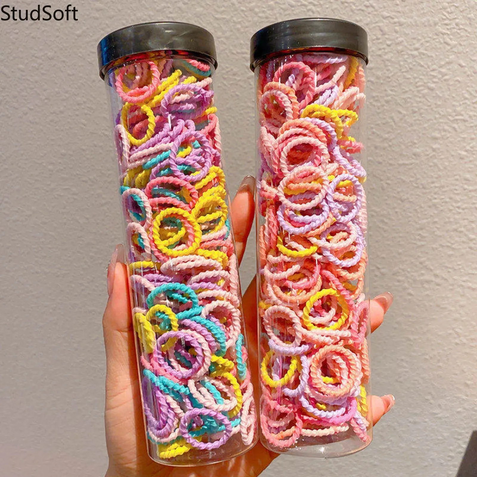 90Pcs Toddler Hair Ties Seamless Elastic Band High Stretch No Damage Ponytail Holder Colorful Scrunchies Organizer Box Baby Hair Accessories