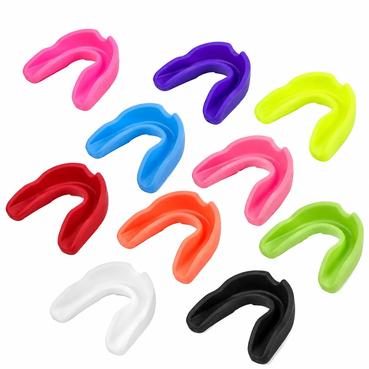 10-Count Reusable Sports Mouthguard Set for Football, Boxing, Basketball, and Hockey – Flexible Thermoplastic Material with Customizable Fit, Breathable Design, and Impact-Resistant Protection for Teens and Adults