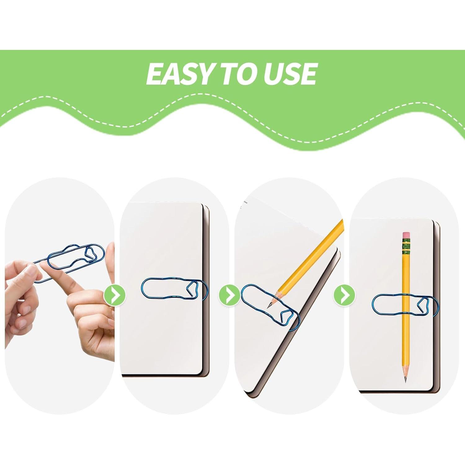 12 count Pen Clips,Paper Clip Pen Holder, Metal Pen Clip for Notebooks, Multi-Functional Organizer for Office, School, and  Use(6 Colors)