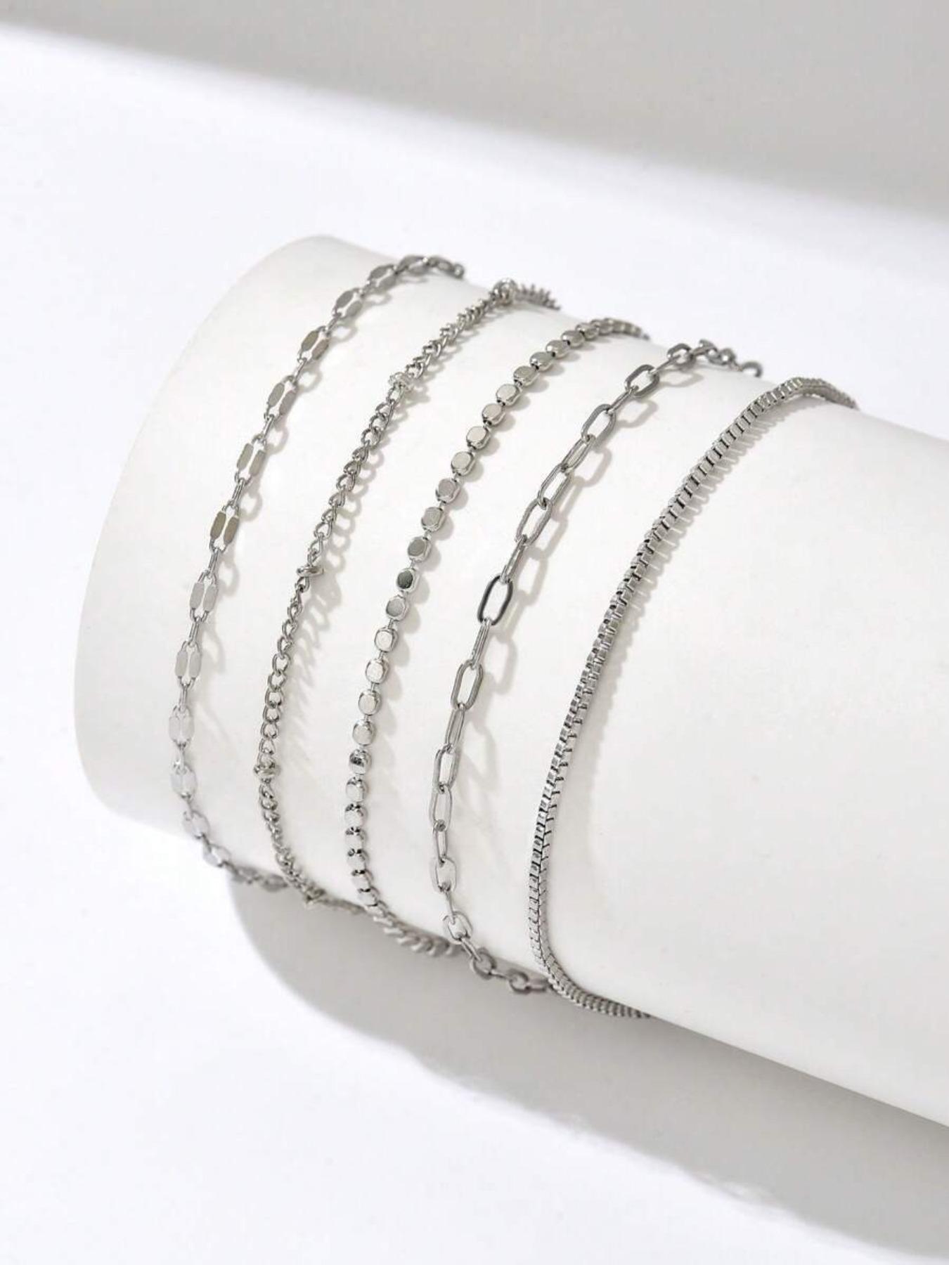 Elegant Stackable Women's Fashion Bracelet Set, Stackable Bracelets, 5-Piece Jewelry Collection, Perfect for Any Occasion, Stylish Accessory for Her