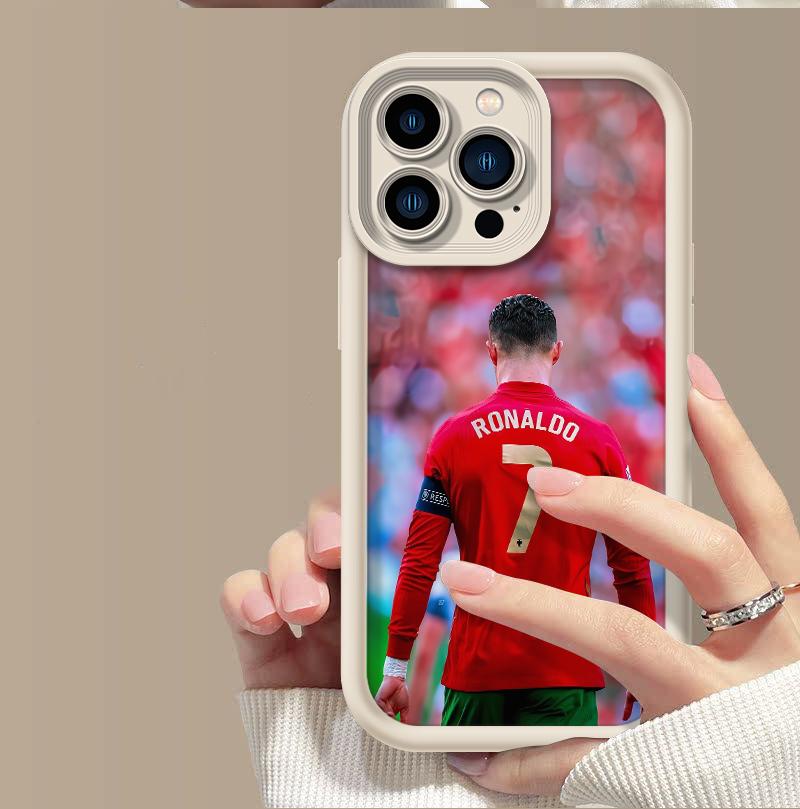 Ronaldo pattern Casing For iphone 17 16 15 14 13 12 11 X XS PRO PLUS MAX Soft Silicone TPU Black White Shockproof Protective Phone Cases Shell Cover football