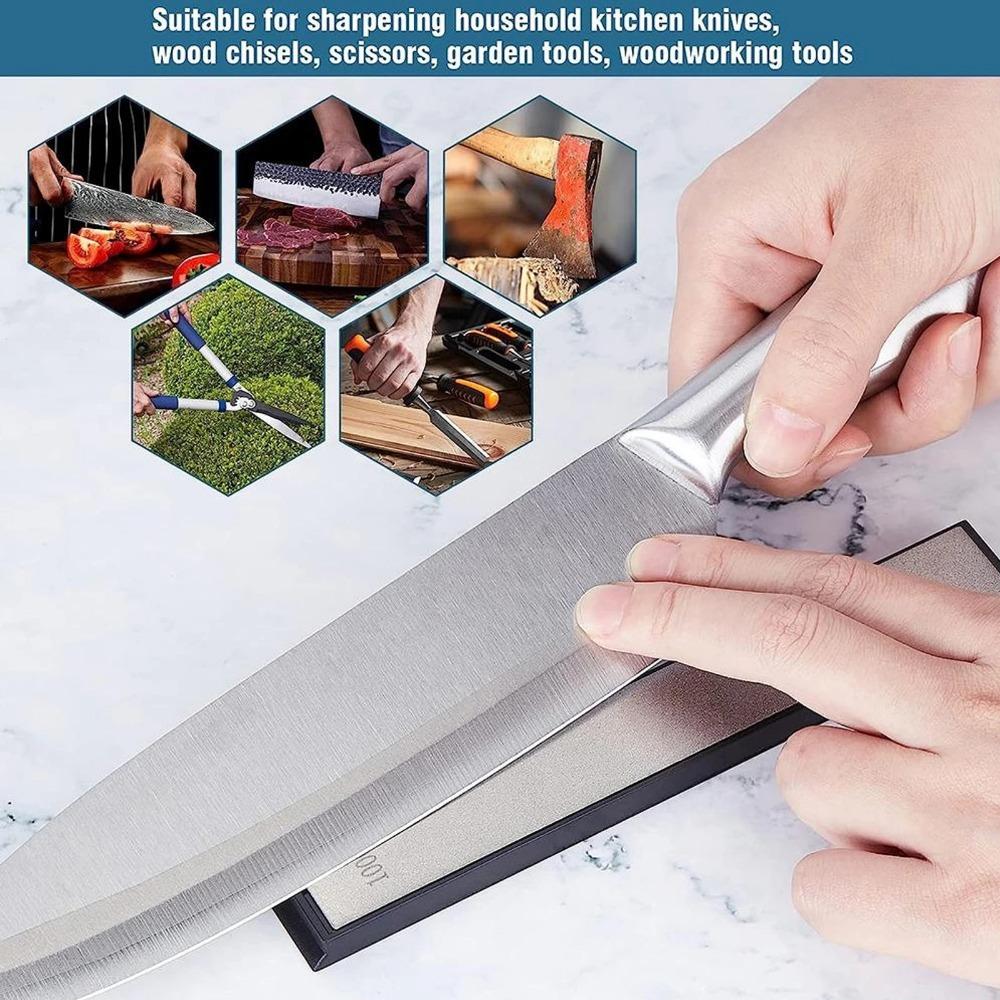 Professional Diamond Whetstone for Kitchen Knives and Tools, Efficient Sharpener for Dull Blades, Scissors, Axes. Multi-Grit 80-3000, Portable, Anti-Slip Handle, Durable Diamond Stones, Ideal for Home & Commercial Use.