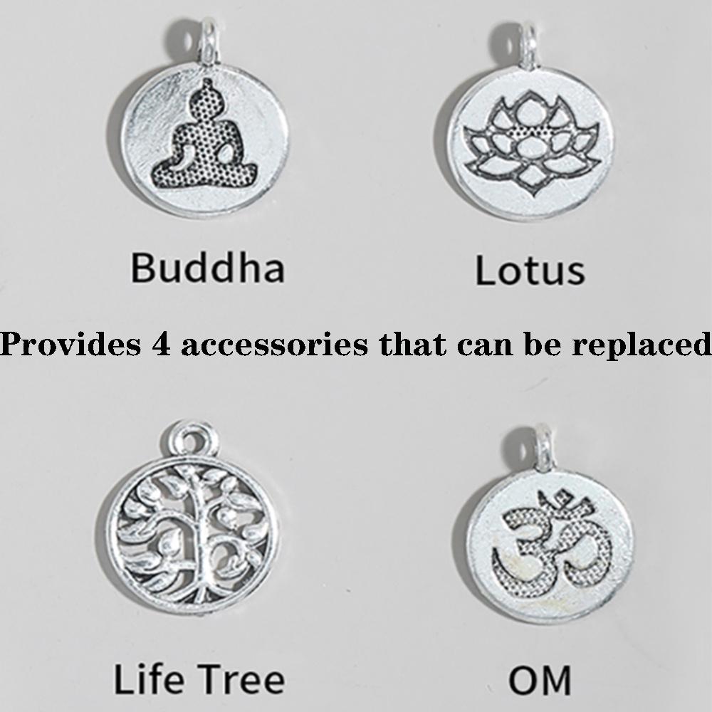 8mm Rose Quartz 108 Mala Beaded Bracelet Elastic Cord Wrap Bracelet for Women with 4 Accessories