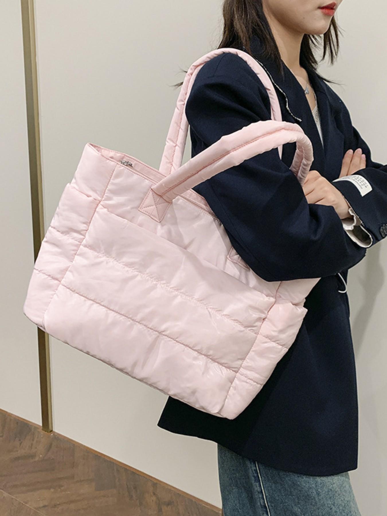 Fashion New Simple Tote Bag for Women, Large Capacity Handbag, Lightweight Nylon Shoulder Bag, Stylish and Practical