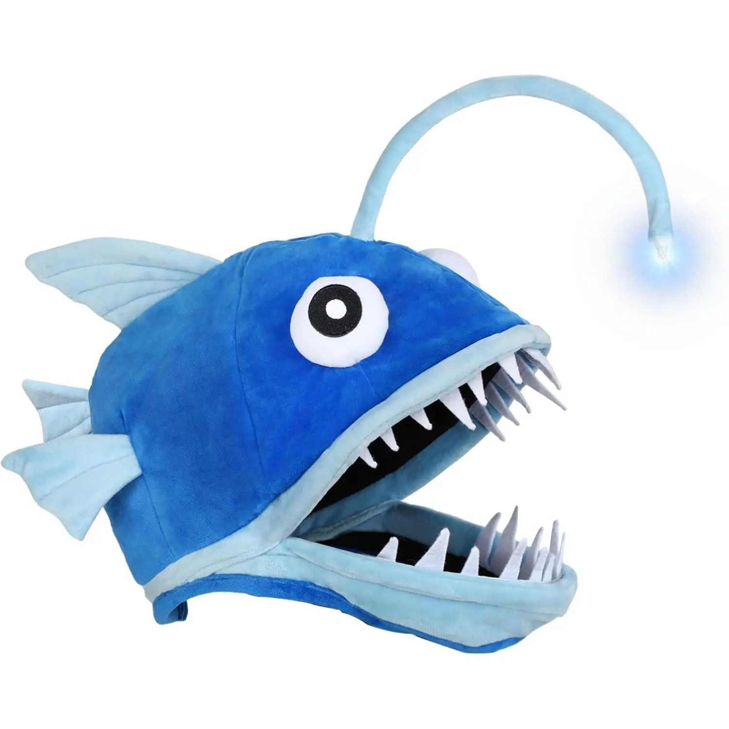 Fish Costume Hat for Adult, Angler Fish Light up Costume Hat for Halloween Themed Parties Cosplay EventsGift
