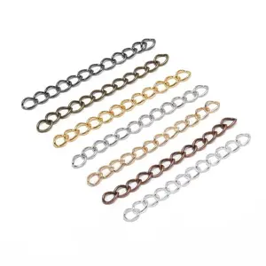 50-100pcs/lot 50mm 70mm  Necklace Extension Chain Bulk Bracelet Extended Chains Tail Extender For DIY Jewelry Making Findings