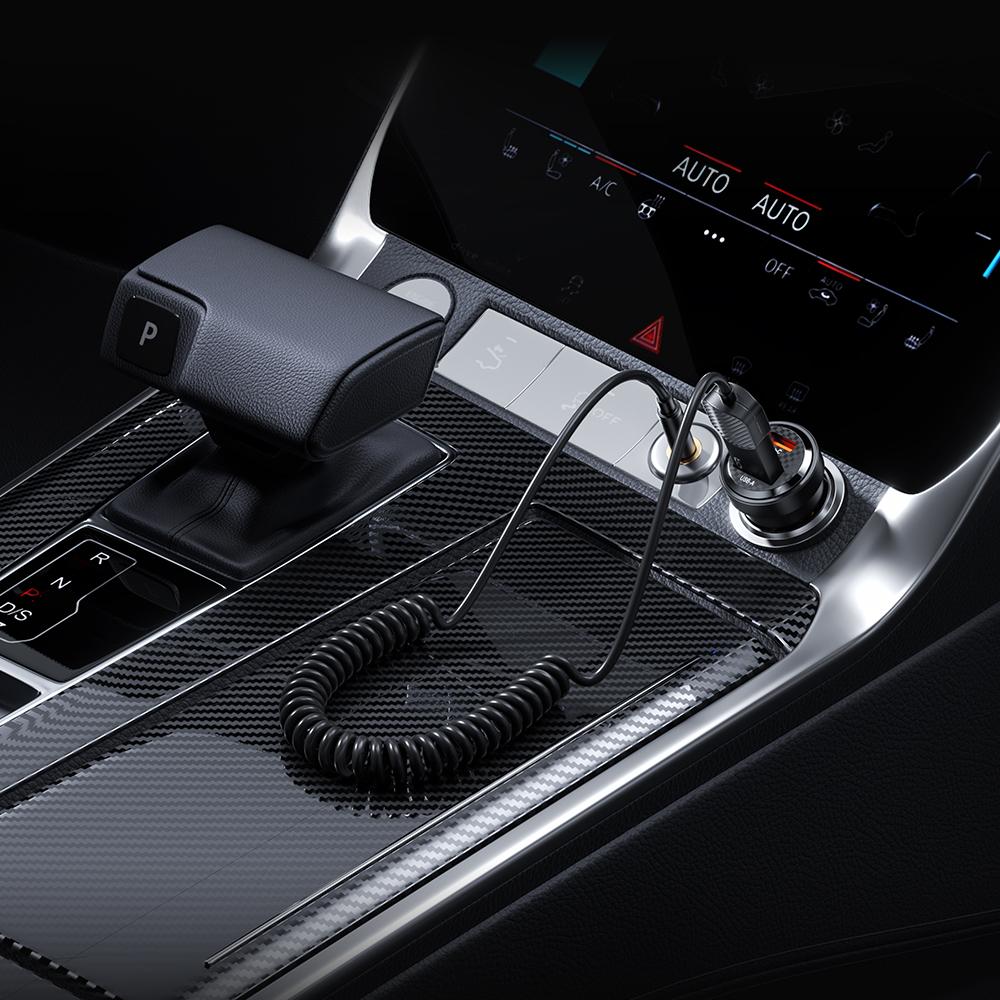 Toocki Car Aux to Bluetooth 5.4 Adapter and 33W USB C Car Charger Dual Port Fast Charging Car Charge QC3.0 PD36W Cigarette Lighter Adapter（Combination two-piece set ）