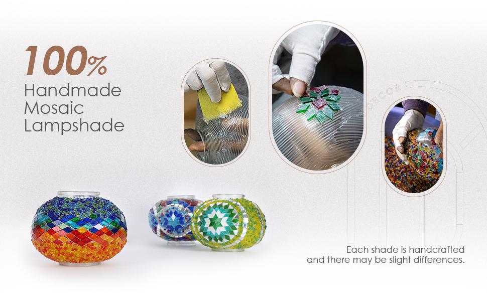 Yarra-Decor Turkish Moroccan Pendant Hanging Light with 15feet Cord Tiffany Style Mosaic Ceiling Lamp for Bedroom Blue Crystal North American Plug Decorative Lighting Home Lighting Led Lighted