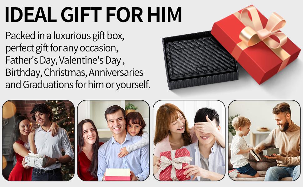 Stylish Black RFID Popup Card Wallet for Men - Slim Design, Secure Storage & Effortless One-Touch Eject（Does not support storing cash） SpringStatements（No cash storage, only for cards））