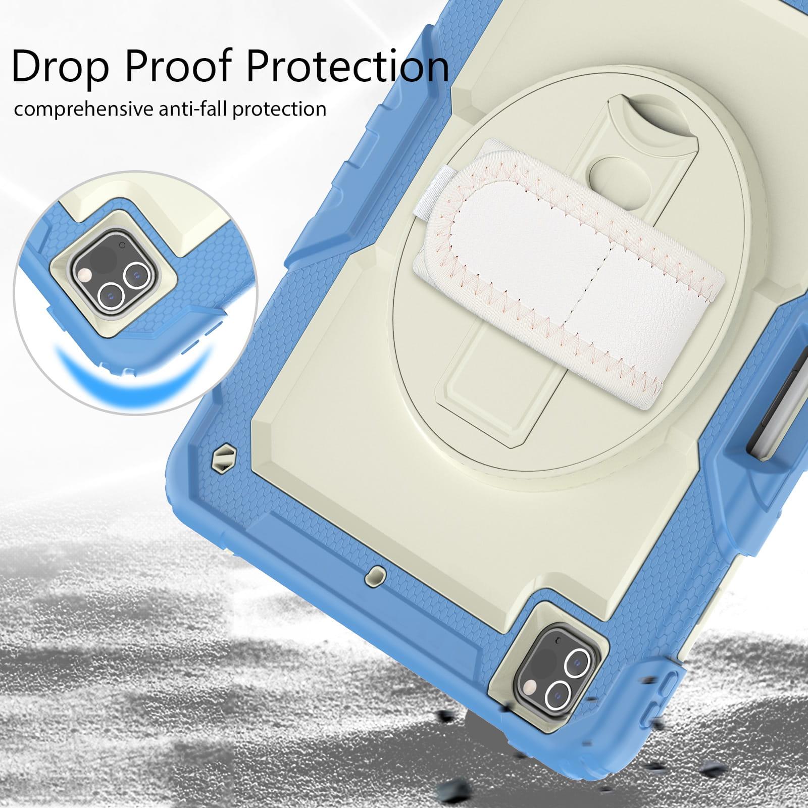 Shockproof Tablet Case with Adjustable Shoulder Strap & 360° Rotating Handle, Anti-drop Protective Sleeve for iPad Pro 12.9