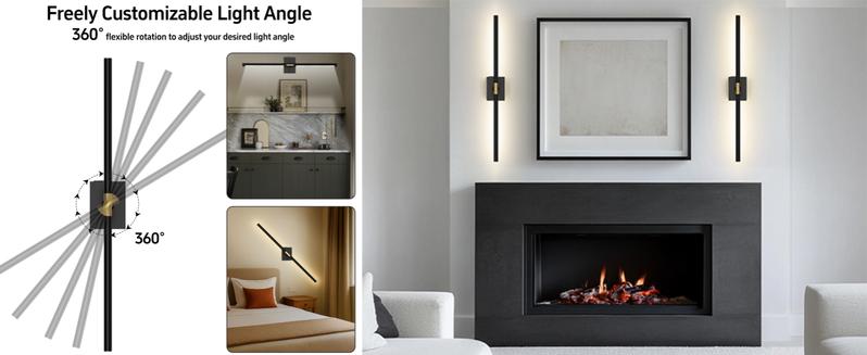 Battery Operated Wall Sconces w/ Remote Control Set of 2 | 31.5 inch | Upgrade 10000mAh | 3000K-6000K LED Wireless Wall Light for Bedroom, Picture Lights for Wall, Hallway, Background Wall