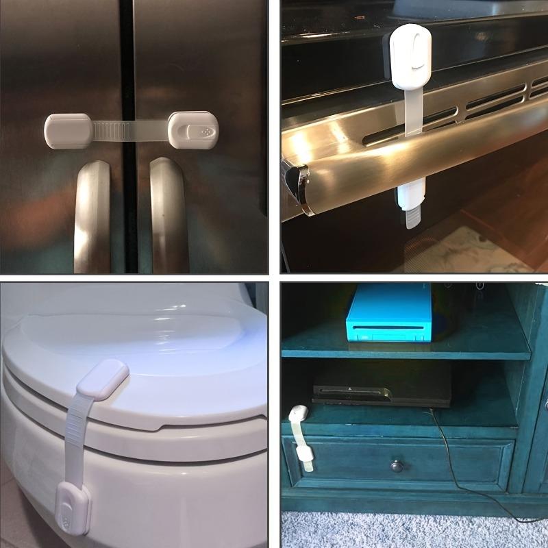 10-Piece Child Safety Lock Set, Childproofing Adhesive-Free Easy Installation Adjustable Latches for Drawers, Refrigerator, Washing Machine, Cabinets, Ovens, Trash Cans