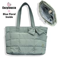 B-Light Green-Blue Floral -Bow