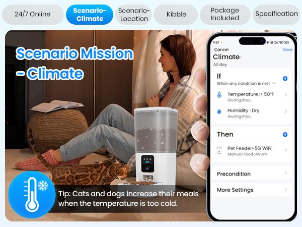 Frienhund by Apasiri Smart Cat Feeder for Busy Cat Owners 2K Camera Night Vision Remote Feeding 7L Large Capacity Easy to Clean For Cats and Dogs