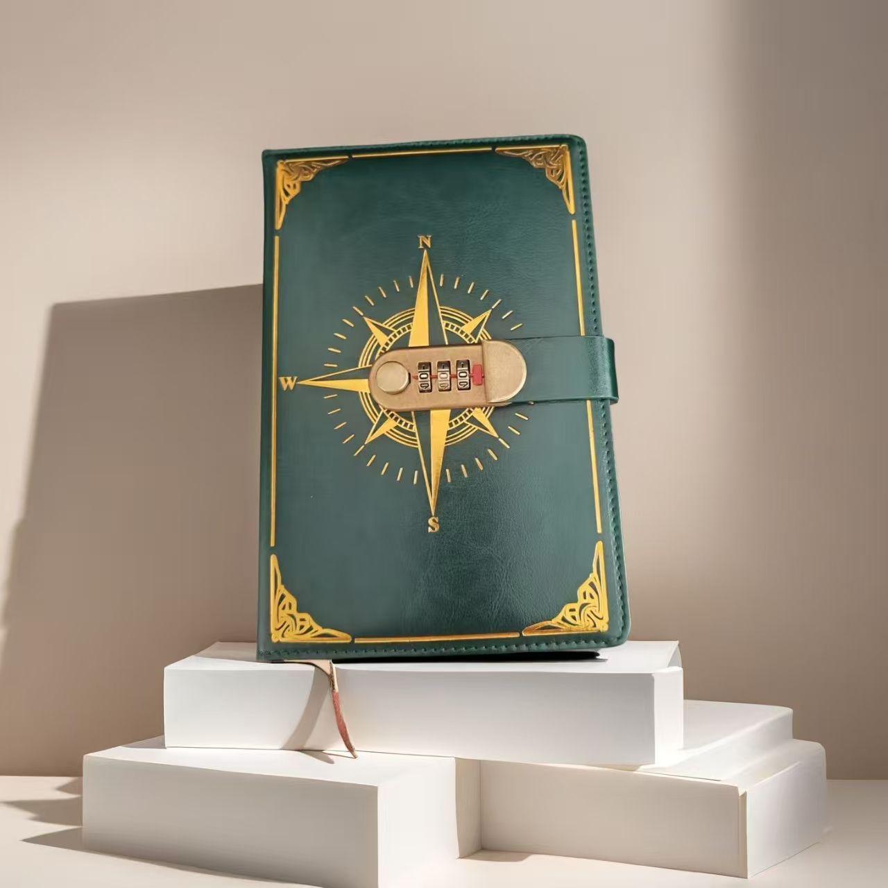 A5 Vintage Lockable Password Notebook, Minimalist Student Creative Journal, Adjustable Password, Privacy Protection, Retro Design