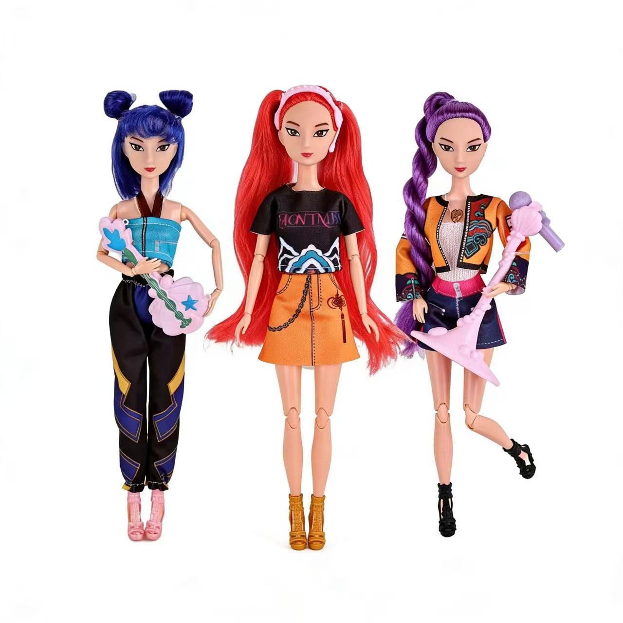 Fashion Girl Group Doll with Musical Instrument Accessories, 11.5 Inch Jointed Doll Gift, Christmas Present, Birthday Gift