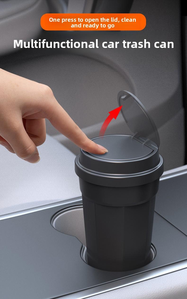 VehicleTrashBinCupHolderPhoneStorageCarOrganizingBoxFruitPeelBucket