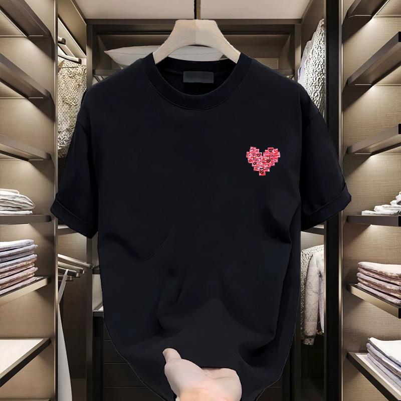 180G[100% Cotton ]Trendy Brand Short Sleeved T-shirt for Men and Women Couples Summer in Street Loose Versatile Round Neck Top