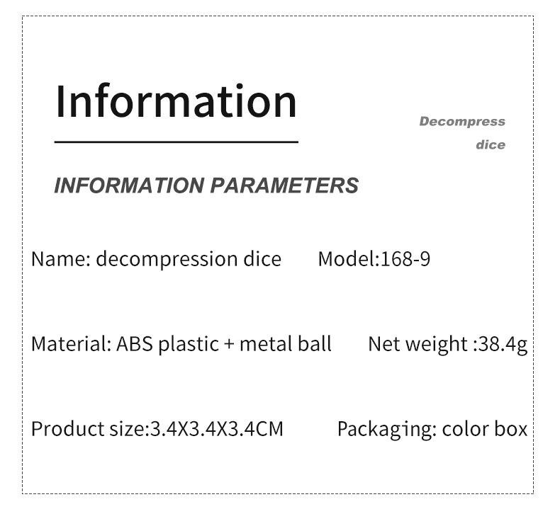 6-Side Fidget Cube Stress Relief Infinity Cube Dice Toy for Adults