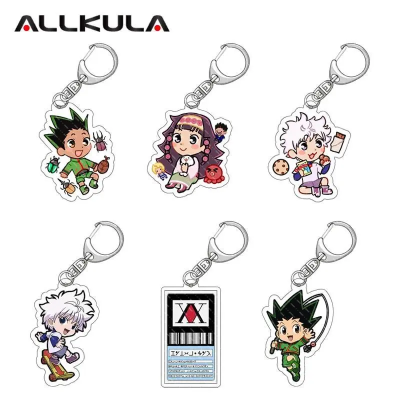 Hunter X Hunter Cartoon Acrylic Anime Keychain Phone Charm Bags Pendant Desk Ornaments Accessories Key Ring Friends Girl Gift