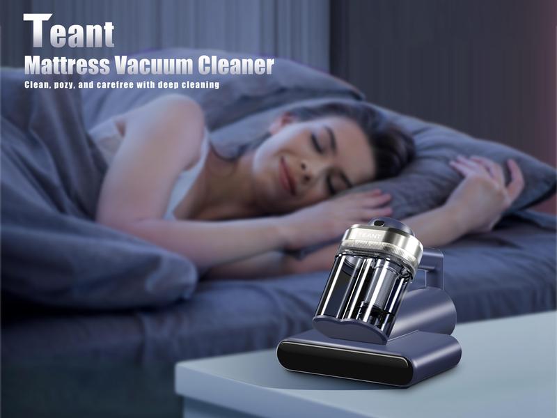 Teant Mattress Vacuum Cleaner for Dust Mites Removal, Bed Vacuum with UV-C Light & 149℉ Hot Air & Aroma Tablet & LED Display, Hyper Helix Motor&16Kpa Powerful Suction Double-Cup Handheld Vacuum Cleaner With HEPA Filter for Bed Couch Sofa Teant Mattress Vacuum Cleaner for Dust Mites Removal, Bed Vacuum with UV-C Light & 149℉ Hot Air & Aroma Tablet & LED Display, Hyper Helix Motor&16Kpa Powerful Suction Double-Cup Handheld Vacuum Cleaner With HEPA Filter for Bed Couch Sofa