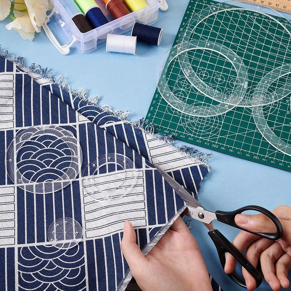 6-Piece Acrylic Embroidery Templates Set, 1/2/3/4/5/6 Inches Handmade Sewing Tools, Perfect Gift for Mother's Day, Christmas, New Year