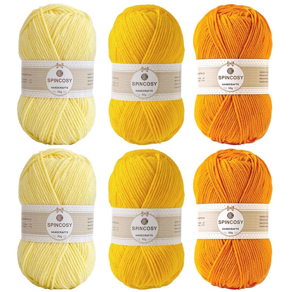 6-Pack Multicolor Acrylic Yarn, 50g Per Ball, Soft and Skin-Friendly, Ideal for Knitting Summer Clothes and Hats, DIY Gifts, Outdoor Activities
