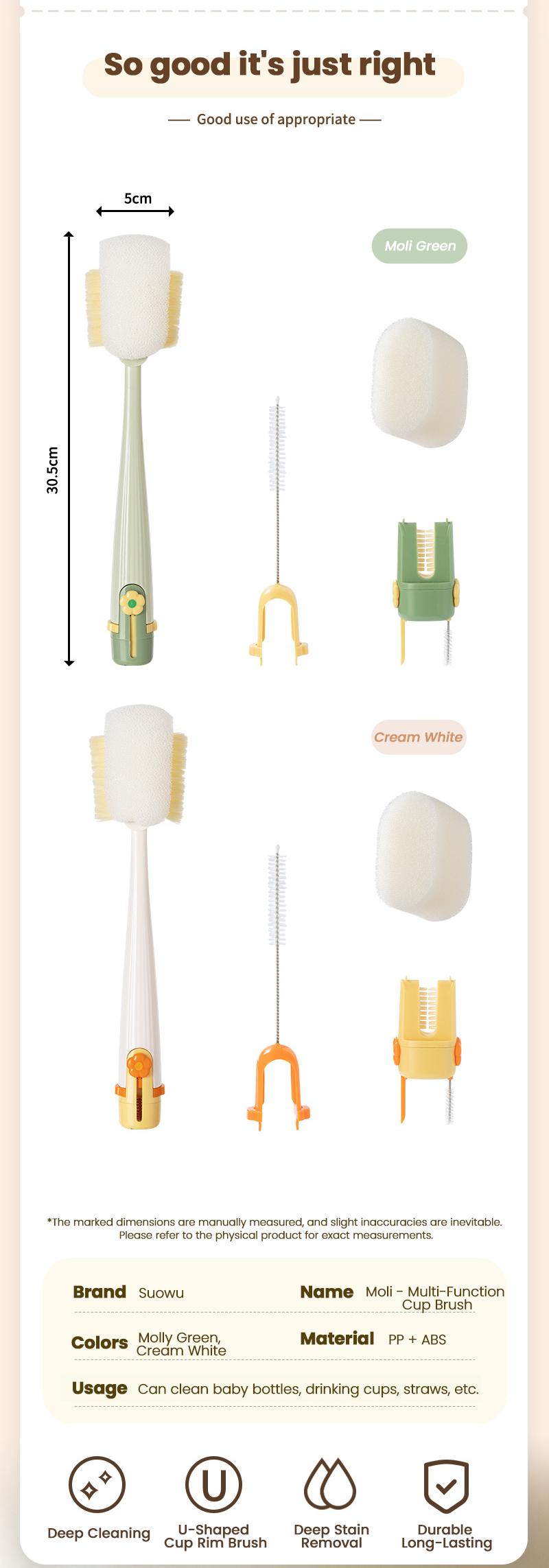 5-in-1 Bottle Cleaning Brush (Multifunctional) – For Cup Lid Cleaning & Home Kitchen Tasks