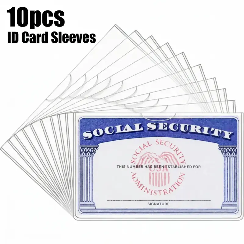 10 Durable PVC Card Protectors Holder, Card Organizer for Health Insurance, Credit Cards and Driver's License, Safe Document Protection Set