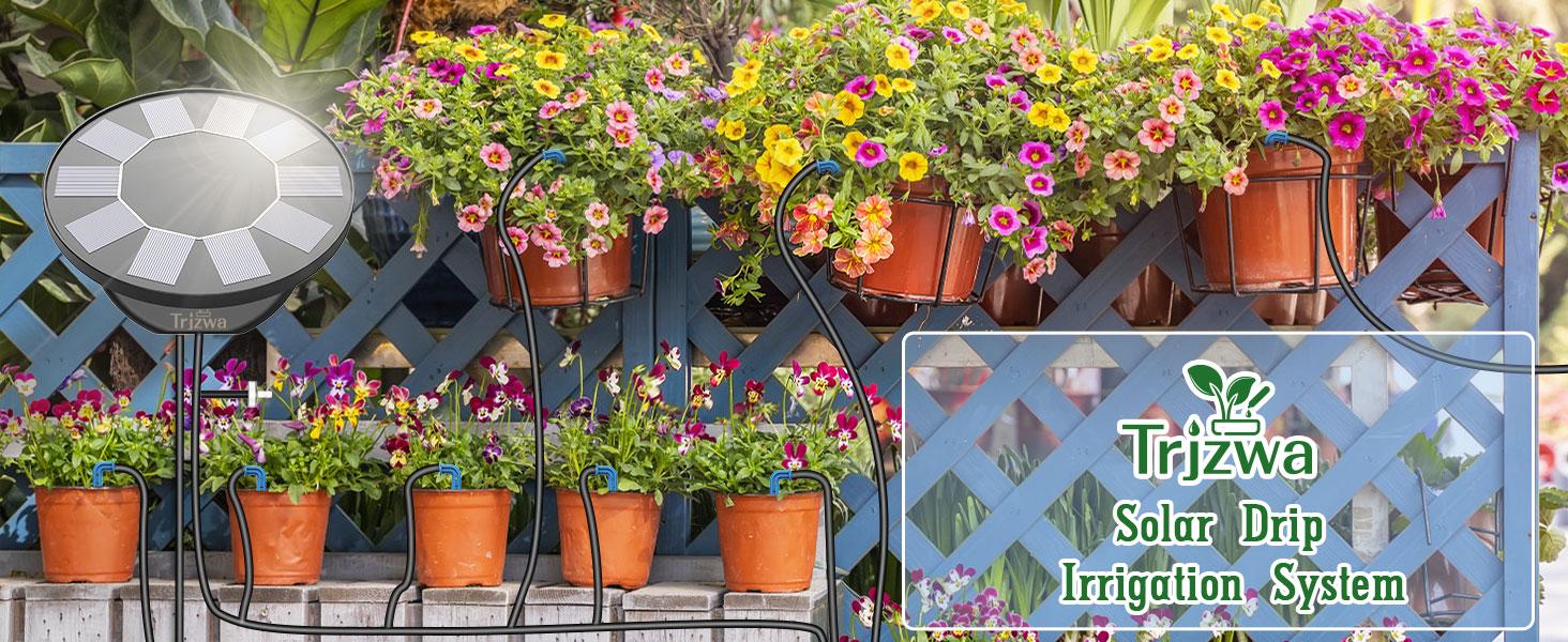 2025 Latest Solar Irrigation System for Garden Watering System,Drip Irrigation Kit for Potted Plants,Supported Automatic Watering System for The Garden Bed,The Garden Grow Bag,The Balcony and The Green House