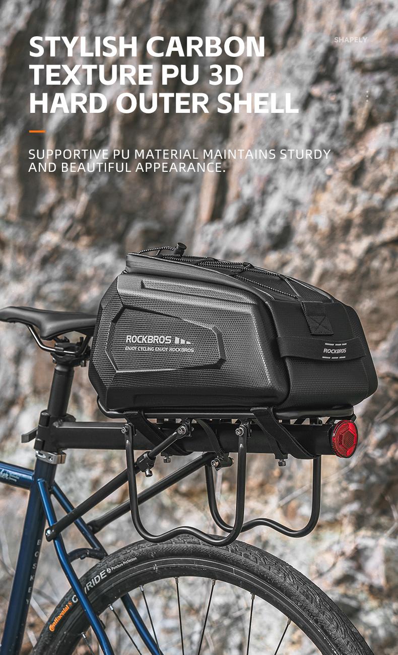 ROCKBROS Bike Rack Bags - Hard Shell Bicycle Rear Rack Bag Large Pannier for Bicycle Rear Rack Bags Bike Rear Seat Bag Bike Trunk Bag Ebike Battery Bag Bike Saddle Bag for Rear Rack Bike Accessories