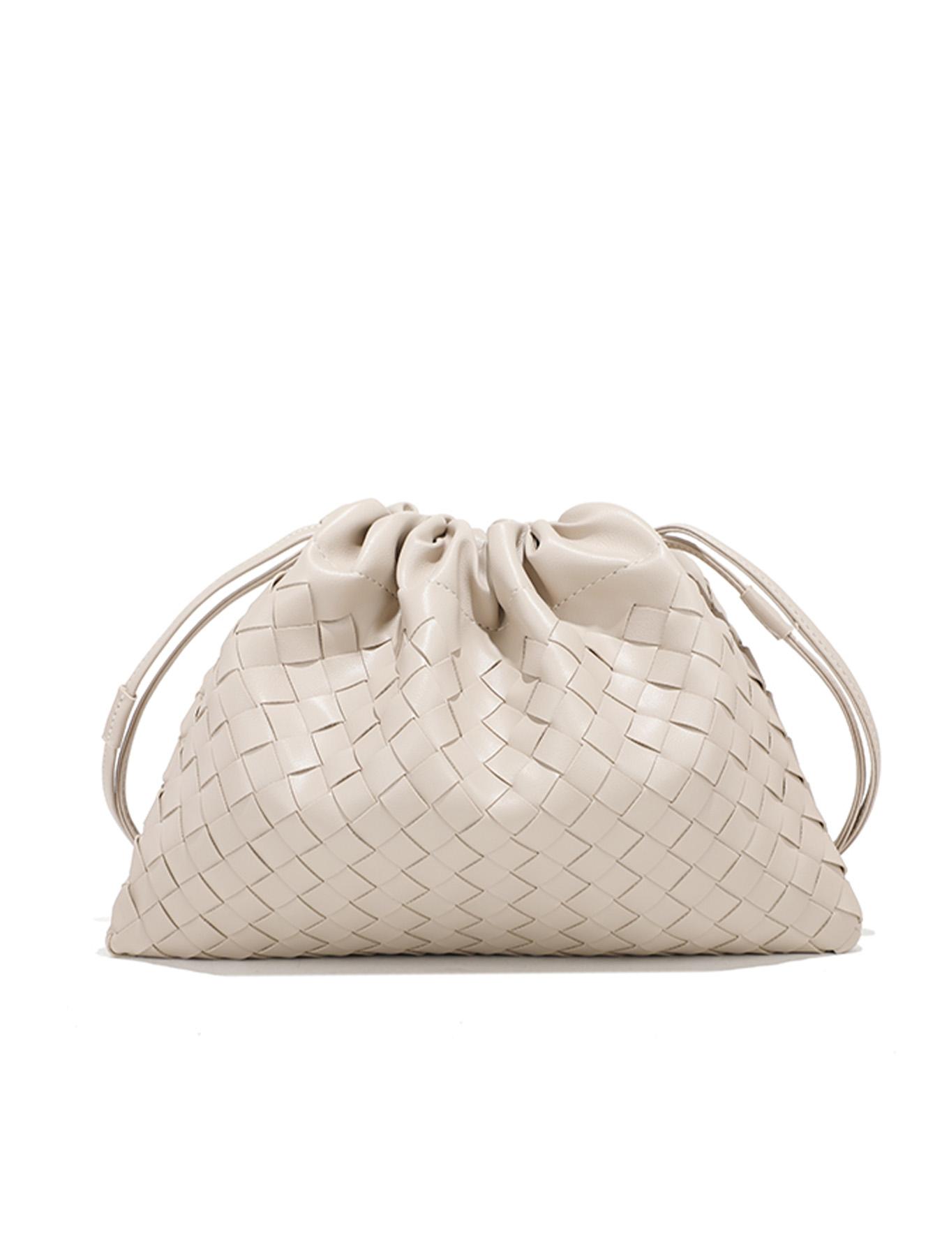 Meadow Cloud Bag, Relaxed Crossbody Small Bag, Underarm Shoulder Crossbody Woven Trash Bag, Drawstring Bag, Versatile Retro Woven Crossbody