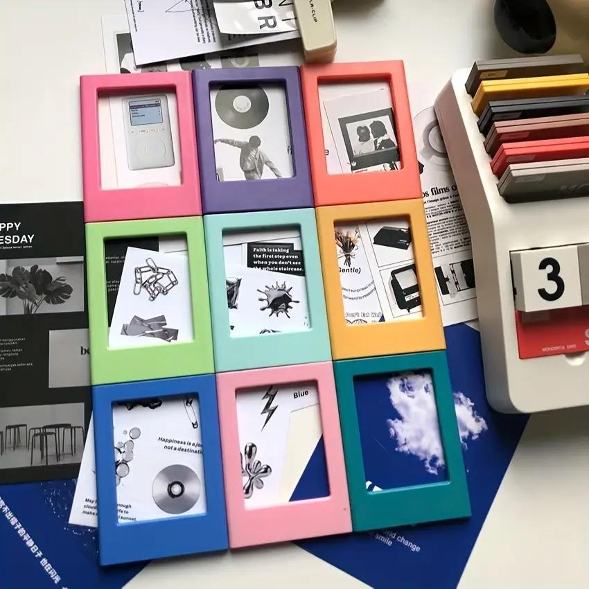 10PCS 3-Inch Magnetic Fridge Frames - Random Color Fujifilm Photo Holders, Retro Durable Frame with Smooth Edge, Home/Office Decor, Black Friday Deal: Fridge Magnet Photo Displays, Ideal Holiday/Birthday Gift for Photographers, Picture Frame Set