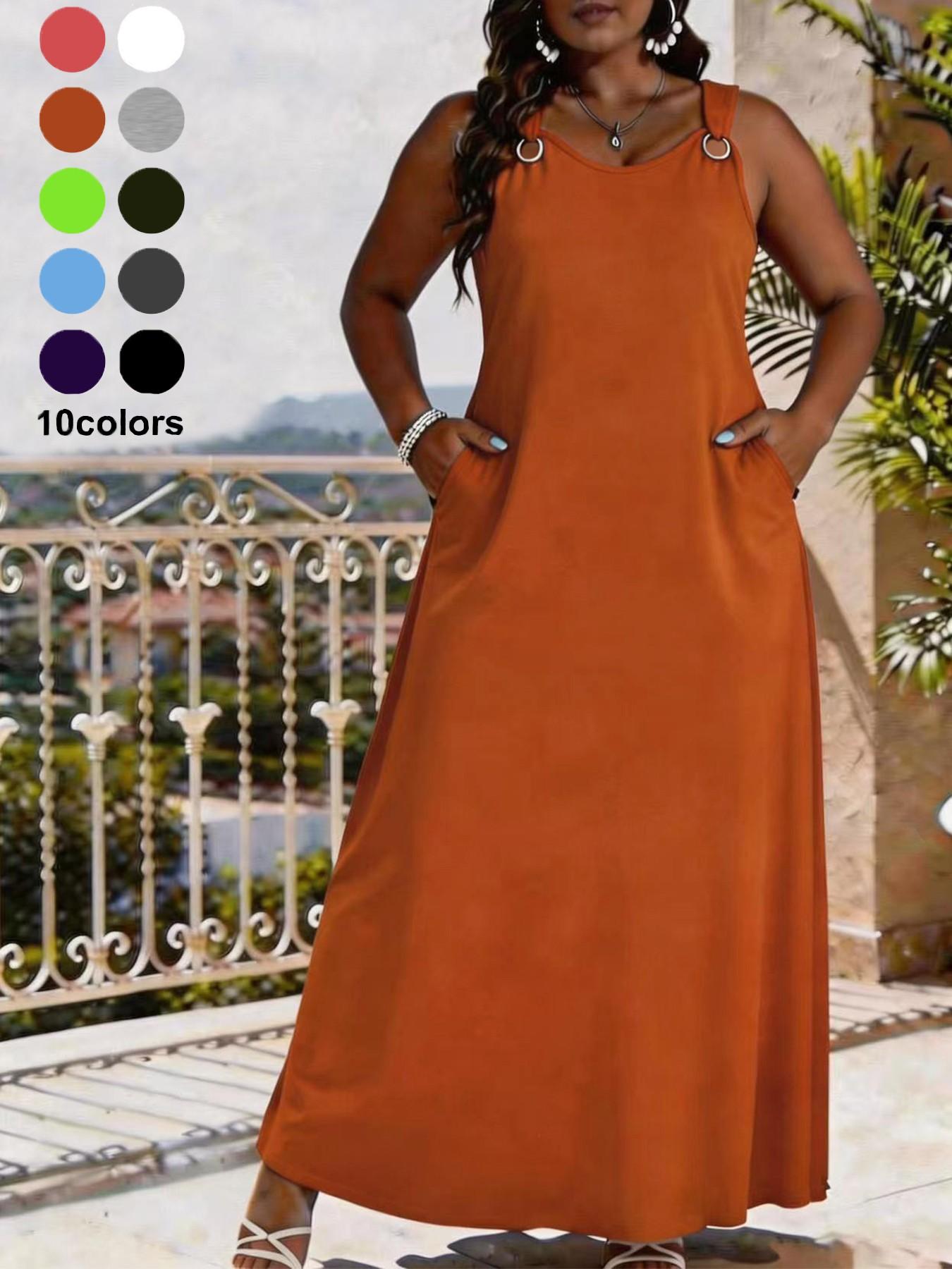Elegant V Neck Sleeveless Dress for Women, Casual Loose-Fit Camouflage Pattern, Perfect for Daily Outings, Beach Parties, Summer Fashion Womenswear