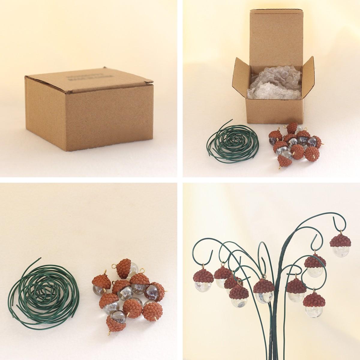 9 Piece Resin Acorn Hanging Decor Set, Fairy Garden Outdoor Decorative Accessories, Miniature Statue Decorations, Micro Landscape, Bonsai Craft Decoration, Garden Sculptures, Home Decor