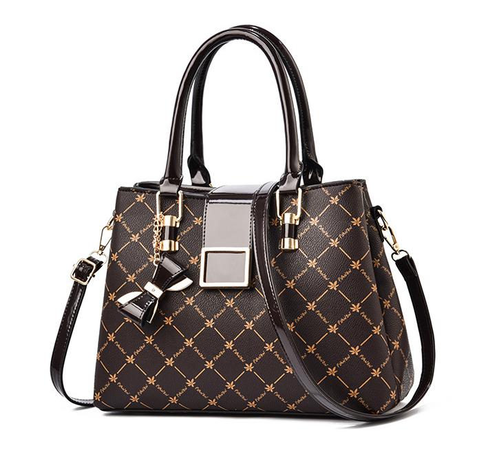 Light Gray Diamond Patterned Handbag, Black Leather Handle, Metal Square Buckle, Bow Decoration, Fashionable Commuter Women's Bag kelly Detachable Strap PU Baguette