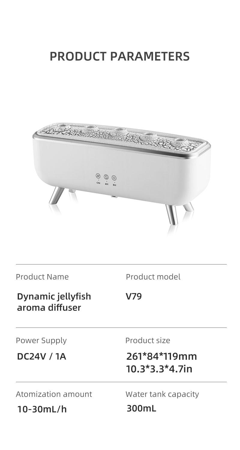 New Seven-Color Jellyfish Sound Scent Diffuser Desktop Humidifier, High Mist Automatic Spray Home Silent Atmosphere, Air Freshener Machine