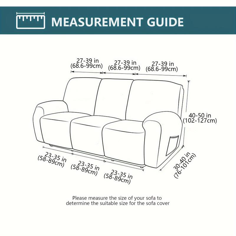 Recliner Sofa Covers Stretch Jacquard Couch Covers for Recliner Slipcovers 3 Cushion Soft Protector with Pocket Waterproof Fabric Non-Slip Design 8-Piece Set for Living Room #TikTokShopBlackFriday