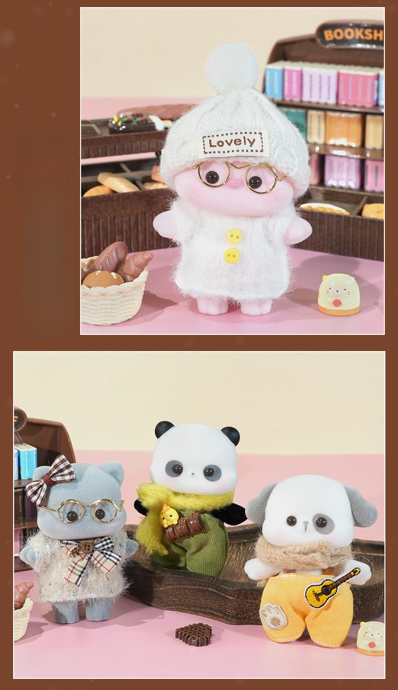 Cute Animal Blind Box Plush Keychain, Kawaii Fluffy Panda/Bear/Sheep Bag Charm, Mystery Box Collectible Toy, Gift for Kids & Friends
