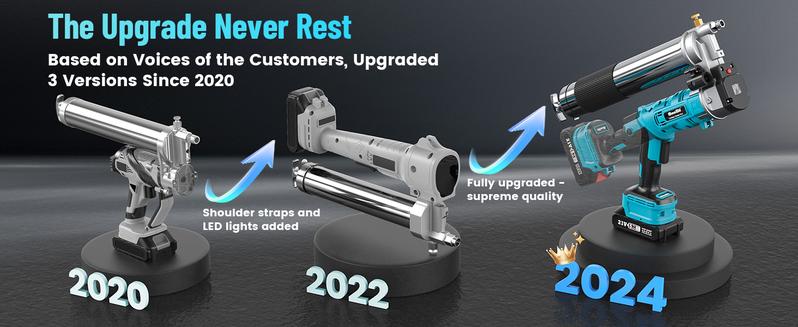 Seesii Cordless Grease Gun, Innovative 2-in-1 Easy-to-Use Electric Grease Gun, 5.3 oz/min 12,000 PSI High-Efficiency Battery Powered Grease Tool Kit, Grease Tool with 2*2.0Ah Batteries and Charger, B003 Black Friday Deals