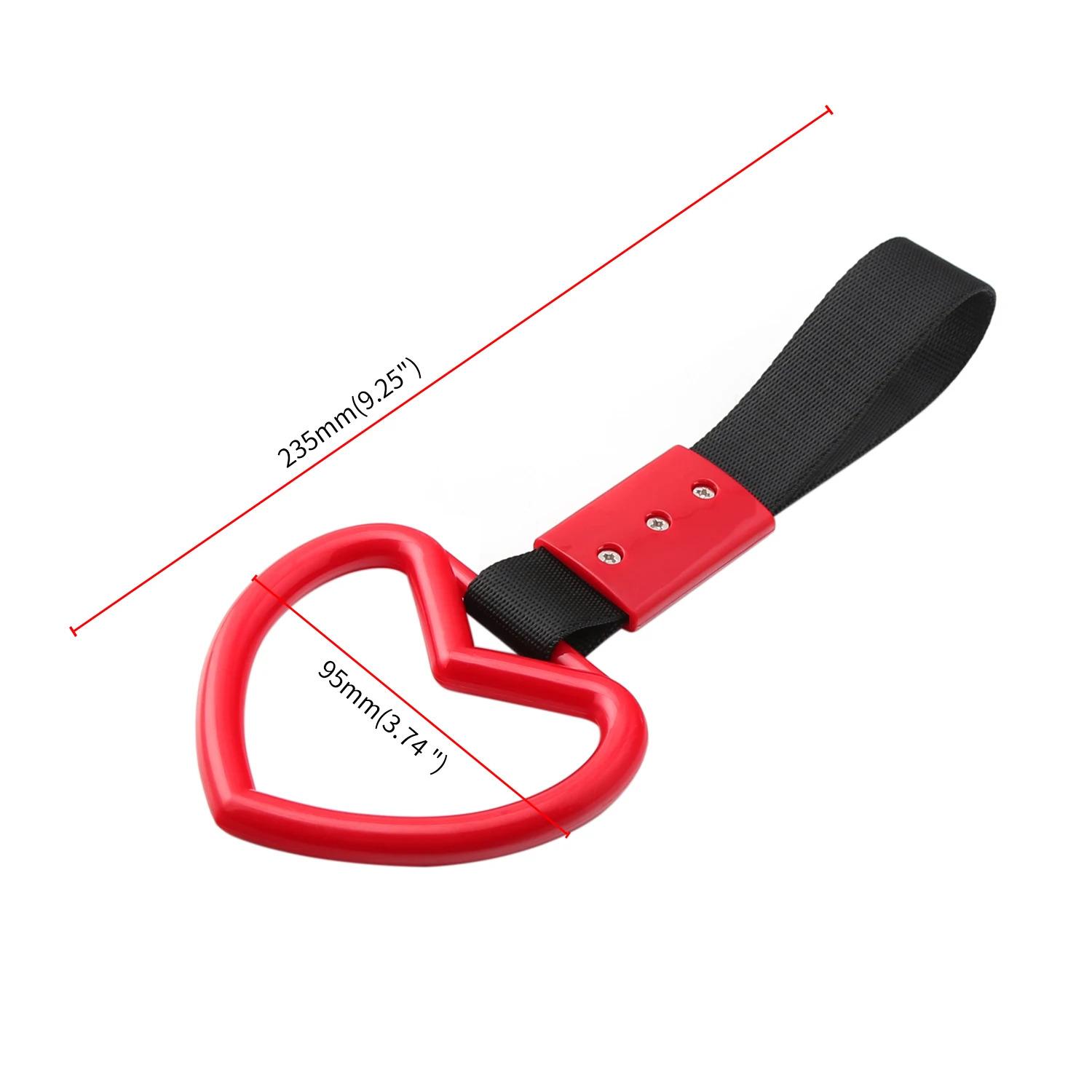 JDM Racing New Handle Hand Strap Heart Ring Styling Drift Charm Strap Drift Auto Accessories Car Strap Front and Rear Bumper Dec Automotive Decoration Automotive Decorative Accessories Aesthetic Car Accessory
