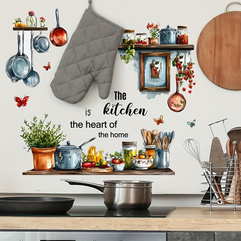 Kitchen Utensil English Slogan Wall Sticker, Decorative Sticker, Restaurant Home Decor, Easy to Apply, Durable Material, Perfect for Kitchen & Dining Areas