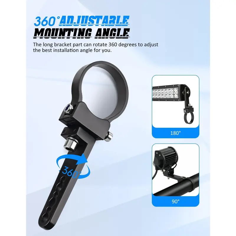 2'' Light Bar Mounting Brackets Bull Bar Roll Cage Tube Clamp Mounts (1 Pair) for Offroad ATV SUV 2'' Light Bar Mounting Brackets Bull Bar Roll Cage Tube Clamp Mounts (1 Pair) for Offroad ATV SUV