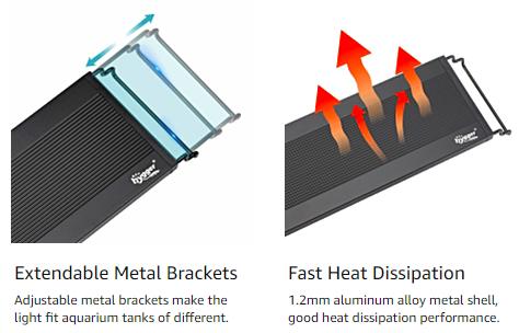 hygger Auto On Off LED Aquarium Light, Full Spectrum Fish Tank Light with LCD Monitor, 24/7 Lighting Cycle, 7 Colors, Adjustable Timer, IP68 Waterproof, 3 Modes for Freshwater Planted Tank