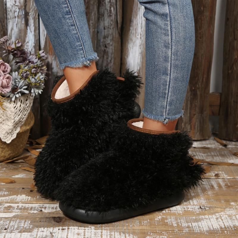 Womens Cozy Fuzzy Ankle Snow Boot Fleece Slippers for Indoor and Outdoor Wear Winter Warm Mini Boots Shoes Springfresh