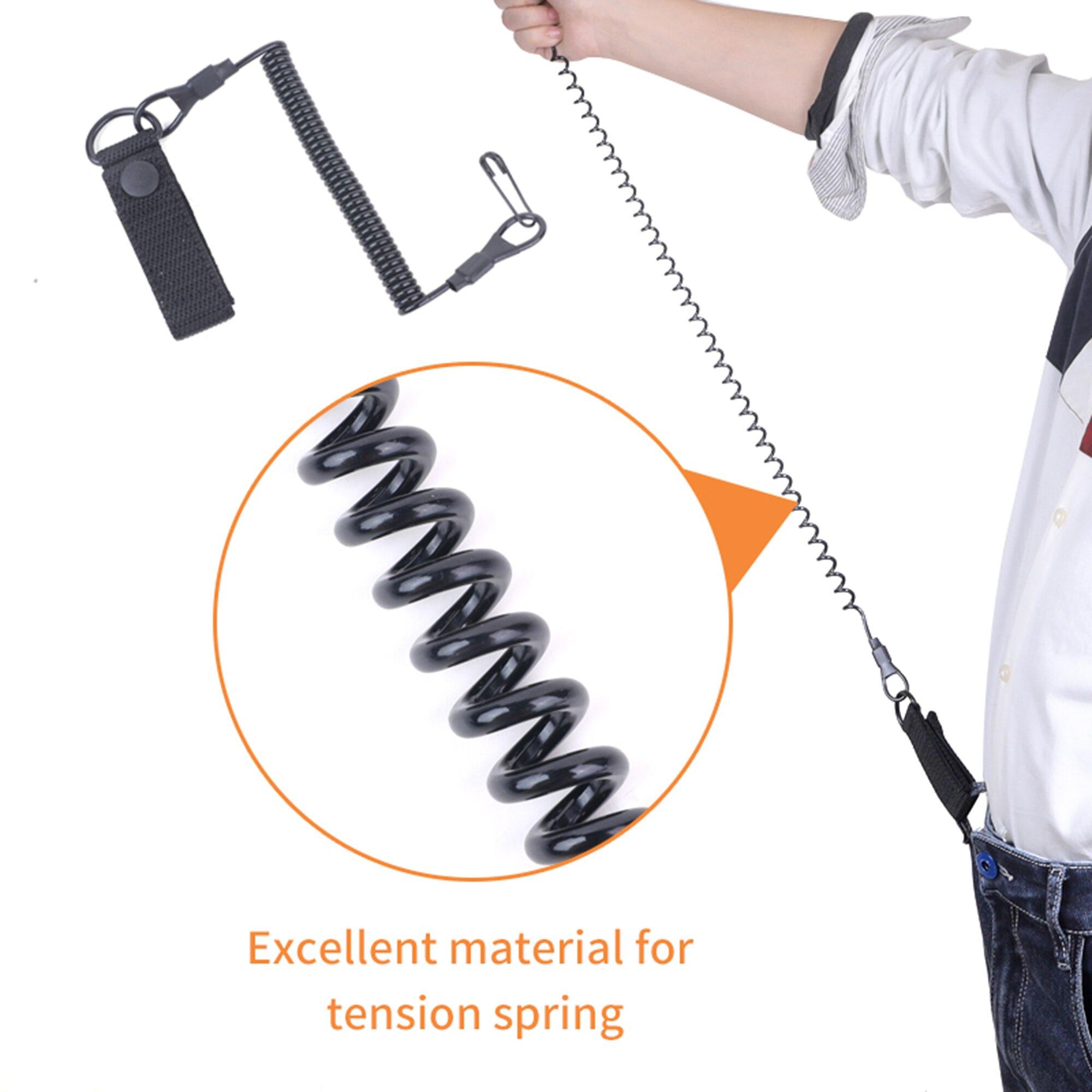Spring Keychain Rope Set of Two with Carabiner, Adjustable Spring Rope for Hiking, Durable and Versatile Outdoor Gear Accessory