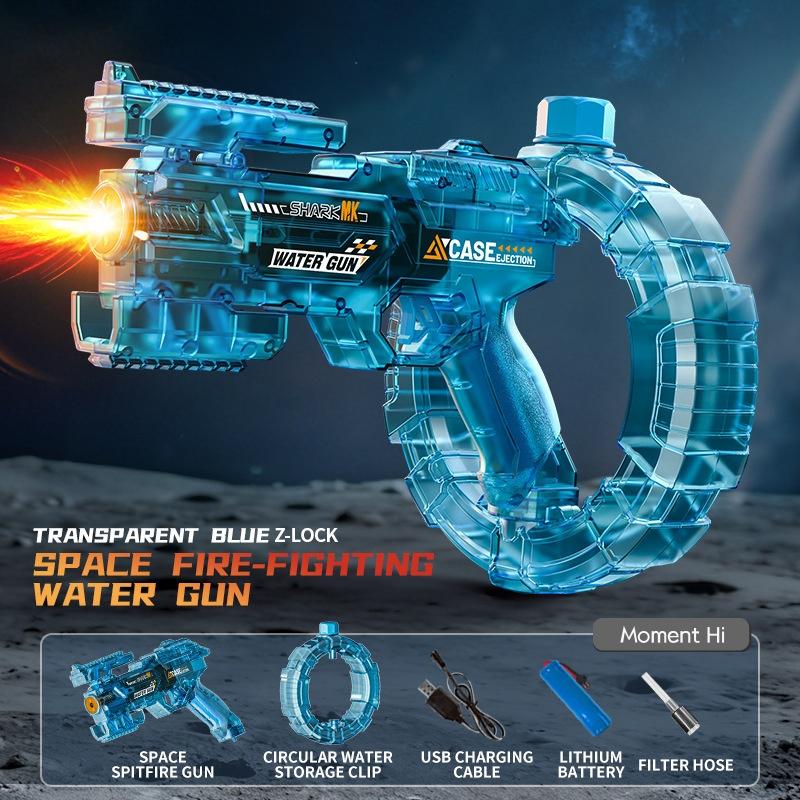 Electric Water Gun Blasters with Light Effects, Automatic Continuous Fire, Adult and Kids Splash Toy, Summer Beach Pool Party Sprayer, Lithium Battery Included